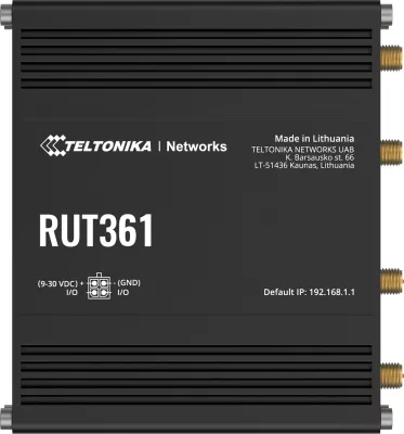 Router industrial Teltonika RUT361, 4G LTE Cat 6, Wi‑Fi 4, 2x RJ45 100Mb/s, i zi