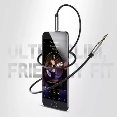 Kabllo audio AUX Ugreen AV119 10733, 1m, mini jack 3.5mm, e zezë