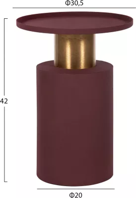 Tavolinë anësore PUNJAB FH4240.06 metalike, ngjyrë tulle-ari/bronz Φ30.5x42H cm