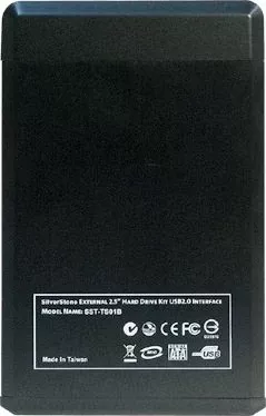Kuti eksternale për HDD 2.5" SilverStone Treasure TS01B (SST-TS01B) USB 2.0/SATA III, e zezë, me RFID, set me 2 tag + këllëf lëkure