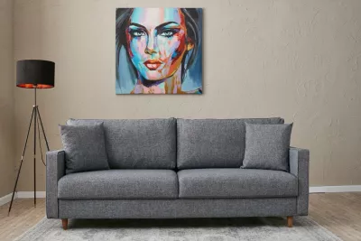 Divan treshe, ngjyrë gri, Atelier del Sofa, Eva