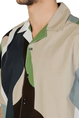 Këmishë me mëngë të shkurta për meshkuj Only & Sons Onstie Rlx Ss Aop Resort 22028044, e gjelbër [Madhësia: XXL]