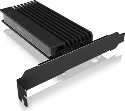 kartë adapter PCIe për SSD M.2 NVMe ICYBOX IB-PCI214M2-HSL PCIe 4.0 x4 me heatsink, e zezë