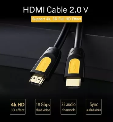 Kabllo HDMI UGREEN 10129 HDMI 2.0, 2 m, 4K@60Hz, HDR, 18 Gbps, e zezë