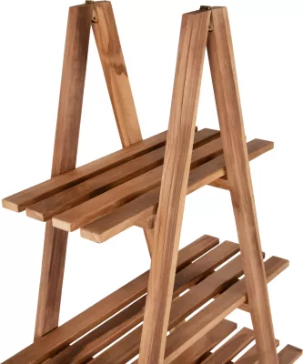Raft librash STAM, dru teak, ngjyrë natyrale, 120x33x180H cm