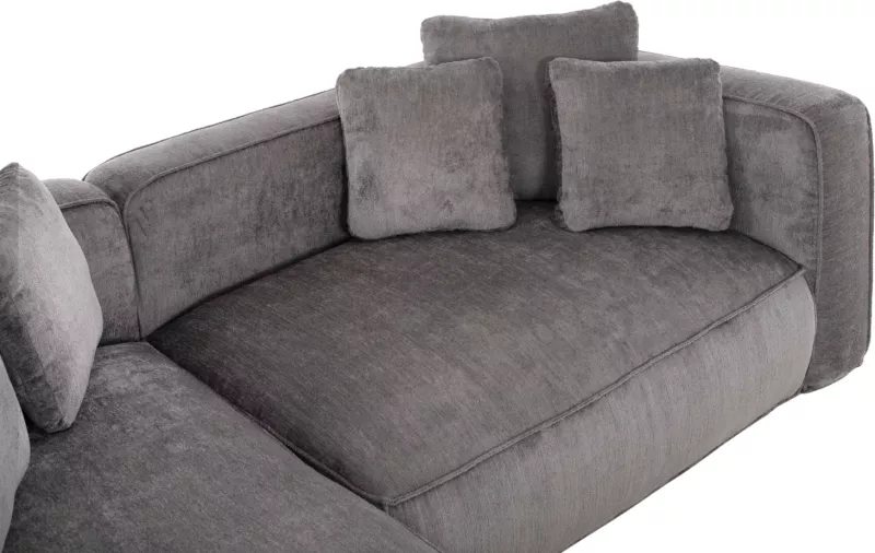 Divan qoshe i majtë, 3-vendësh, GRACE, FH3280.03L, ngjyrë gri, 252x105-160x70-90H cm