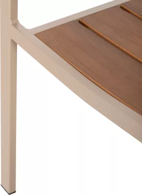 Karrige alumini SAGA FH5127.04, ngjyrë shampanjë, me ulëse dhe mbështetëse polywood, 55x52x86H cm