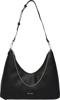 Çantë krahu për femra Calvin Klein EMBLEM HW PEBBLE LV04F3495G, e zezë