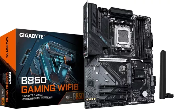 Pllakë amë GIGABYTE B850 GAMING WF6, AM5, ATX, DDR5, WiFi 6, e zezë