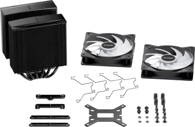 Kasë ftohëse për procesor BE QUIET! Pure Rock Pro 3 LX, 12 cm, 2 ventilatorë, Alumini, RGB, E zezë
