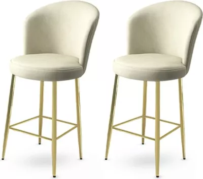 Set karrigesh për bar (2 copë), Hanah Home, Fora, krem, ari