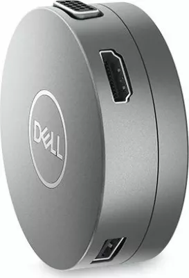 Adapter USB-C 7-në-1 Dell DA310 (470-AEUP), PD 90W, 2x USB 3.0, HDMI/DisplayPort/VGA, LAN Gigabit, gri