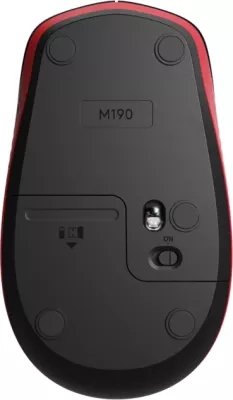 Maus wireless Logitech M190 1000 DPI USB-A, kuqe