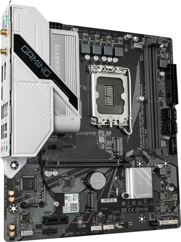 Pllakë amë Gigabyte GA-H610M GAMING WF DDR4, Socket 1700, WiFi, DDR4, e zezë/bardhë