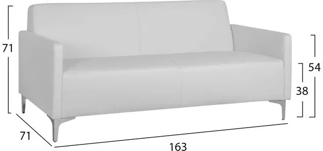 Sofa 3 ulëse Nellie FH3159.32 me PU të bardhë 163x71x71cm