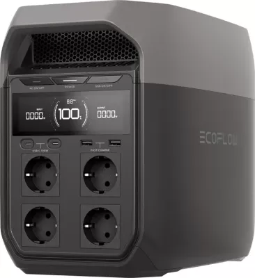 Stacion portativ energjie EcoFlow DELTA 3, 1024 Wh, 1800 W, argjend/gri