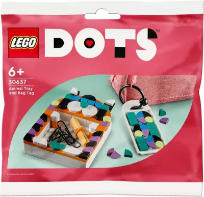 Set lodër LEGO DOTS 30637 tabakë kafshe dhe etiketë çante, polybag