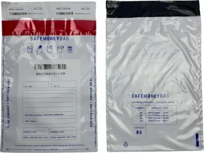 Zarf sigurie BESTPAK SAFEMONEYBAG, 260x370+35 mm B4, 100 copë, Transparent