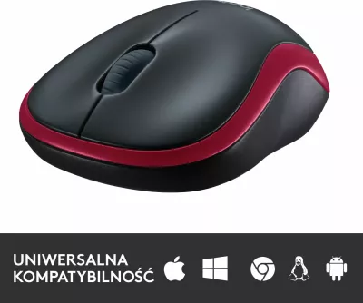 Maus Logitech M185 (910-002240) Wireless USB 1000 DPI, zi/kuqe