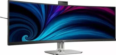 Monitor Philips 49B2U6900CH 48.8" VA DQHD 5120×1440 75Hz USB-C PD 100W, i lakuar 1800R, me webcam 5MP IR, KVM