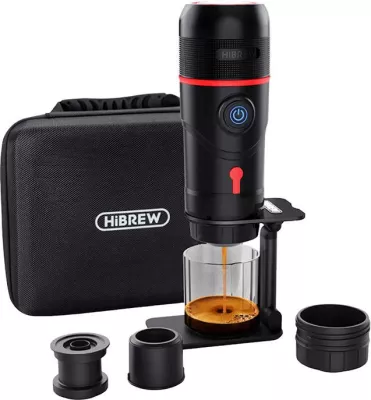 Aparat portativ për kafe HiBREW H4 Premium, 15 bar, 80W, me kuti mbrojtëse