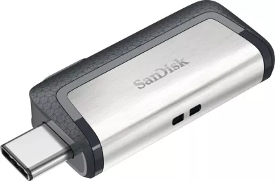USB flash drive SanDisk Ultra Dual Drive USB Type-C 32 GB, e zezë, argjendtë