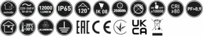 Reflektor LED GTV GT-GCX100W-40 100W 8000lm 4000K IP65 120°, i zi