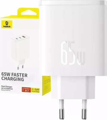 Karikues rrjeti Baseus OS-Cube Pro P10152301213-00 65W 2xUSB-C + USB-A, i bardhë