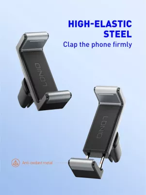 Mbajtës telefoni për veturë LDNIO MG04, montim në grilë ventilimi, rrotullim 360°, i zi