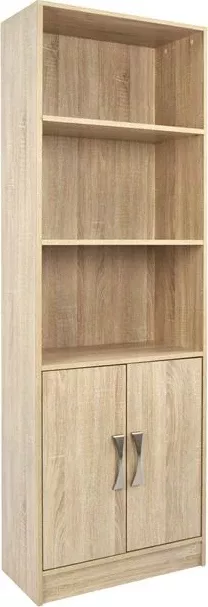 Librari melamine, ngjyrë sonama, me dorezë metalike, FH2027.03, 60x30x180 cm