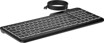 Tastierë HP 400 me drita, me kabllo, e zezë