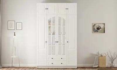 Dollap për rroba, ngjyrë e bardhë mat, Skye Decor, RB-185-18, 140x240x52cm