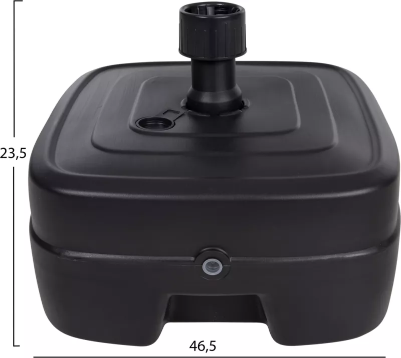 Bazë plastike për ombrellë me rrotë SOLBAS FH6113.02 ngjyrë antracit për shtyllë 33/50mm 46,5x23,5H cm