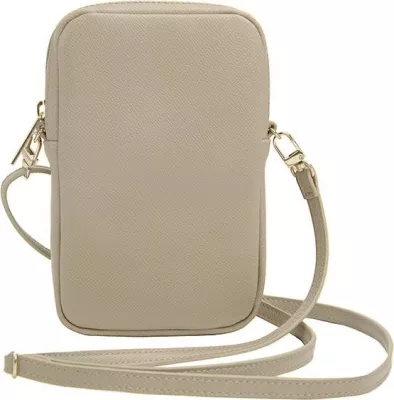 Mbështjellës telefoni Guess ZIP Leather Triangle, lëkurë artificiale, ari