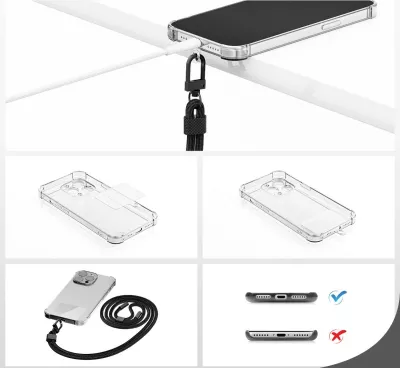 Litar telefoni 4smarts 540489, i zi, metal, plastikë e ricikluar, për celularë 5.8 - 7.0 inç