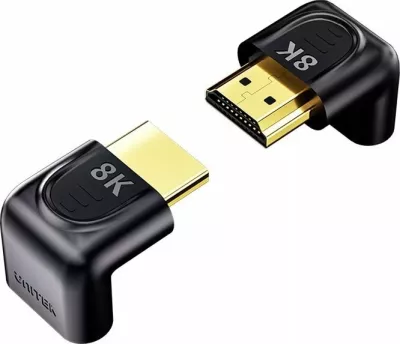 Adapter HDMI këndor Unitek A1046ABK03 8K HDMI 2.1 48Gbps 90°/270°, i zi
