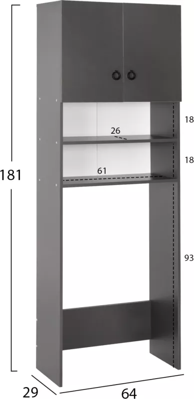 Rafte për lavatriçe TERRY FH9122.13,  64x29x181H cm