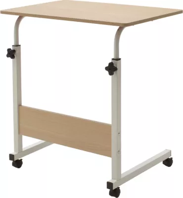 Tavolinë metalike për kompjuter Piper MDF, ngjyrë lisi të çelur, 60x40x69-90cm