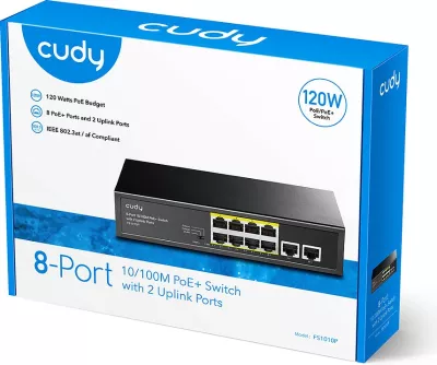 Switch Cudy FS1010P, Fast Ethernet, PoE