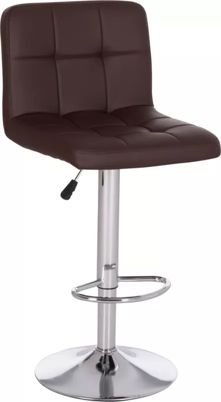 Karrige për bar rrotulluese DIANA, lëkurë PU kafe, metal krom, 44x52x109cm, set prej 2 copash