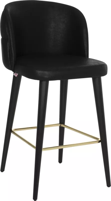 Karrige për bar profesionale MARCELLO FH9280.14, lëkurë nubuck, dru, e zezë, 50x58x100H cm