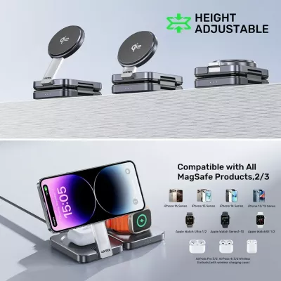 Karikues wireless UNITEK P1300AGY01 për celular, kufje, smartwatch, Gri