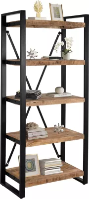 Raft librash TURNER FH8188.11 metal dhe dru mango i fortë 80x45x186