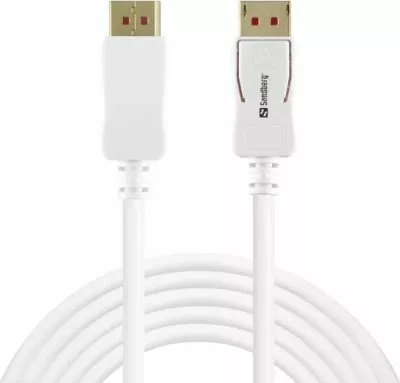 Kabllo lidhëse DisplayPort SANDBERG 509-15 DisplayPort 1.4 2m 8K@60Hz/4K@120Hz, e bardhë