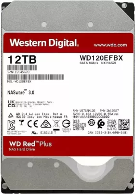 Disk i brendshëm HDD WD Red Plus WD120EFGX 12TB 3.5" SATA 6Gb/s 7200rpm 512MB cache
