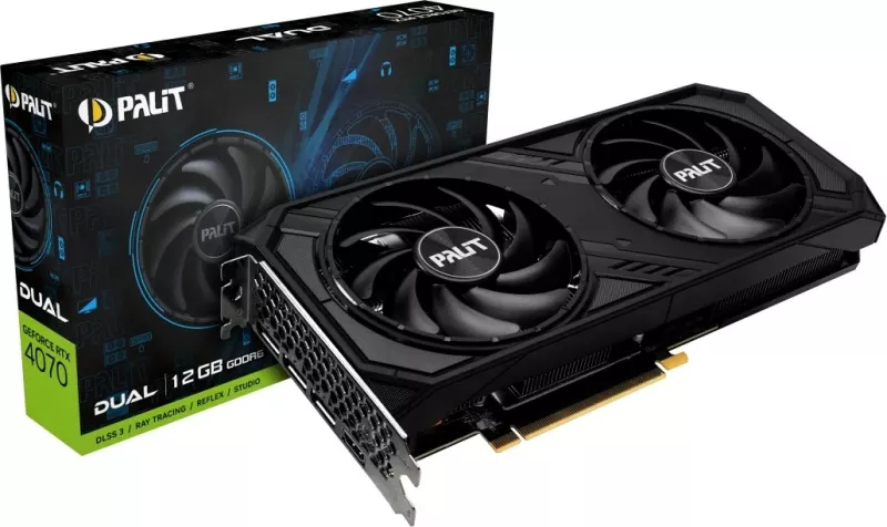 Kartë grafike Palit RTX 4070 12GB GDDR6, e zezë