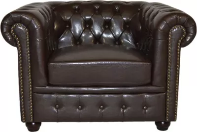 Karrige e rehatshme T.Chesterfield POLINA FH3011.01 PU ngjyrë kafe e errët 110x90x73Hcm
