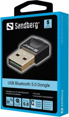 Dongle Bluetooth USB Sandberg 134-34 BT 5.3 + EDR, USB 2.0, e zezë
