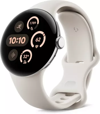 Smartwatch Google Pixel Watch 3, AMOLED, 32GB, Wi-Fi, GPS, porcelain