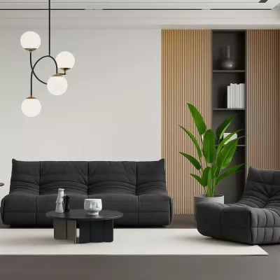 Divan treshe Atelier del Sofa, ngjyrë gri e errët, Bocek